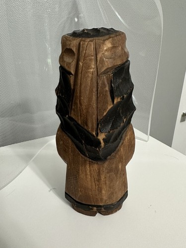 Statua giapponese vintage Hokkaido Ainu Nipopo legno intagliato a mano ottime condizioni - Foto 3 di 3