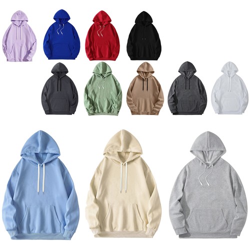 Mens Long Sleeve Hoodie Pullover Tops Hooded Drawstring Sweatshirt with Pocket