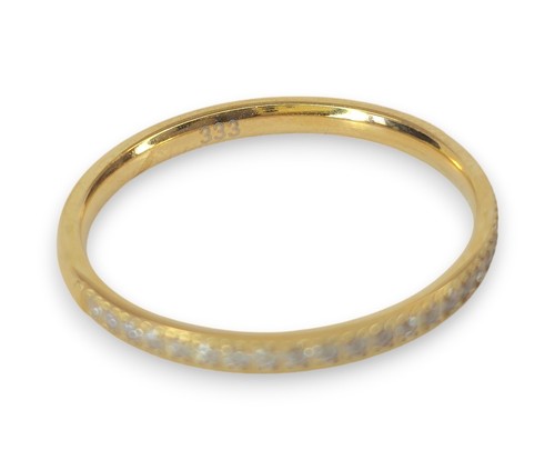 Gold Ring 333 Gelbgold 8Karat 0,99g Gr. 54 (17,2mm) weiße Steine PL - Bild 10 von 11