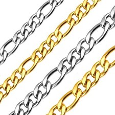 Figarokette 7 mm 750er Gold 18 Karat vergoldet gelbgold silber Herren K2915-1S