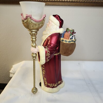 Pair Of Kirkland Signature Vintage Christmas Santa Candle Holders