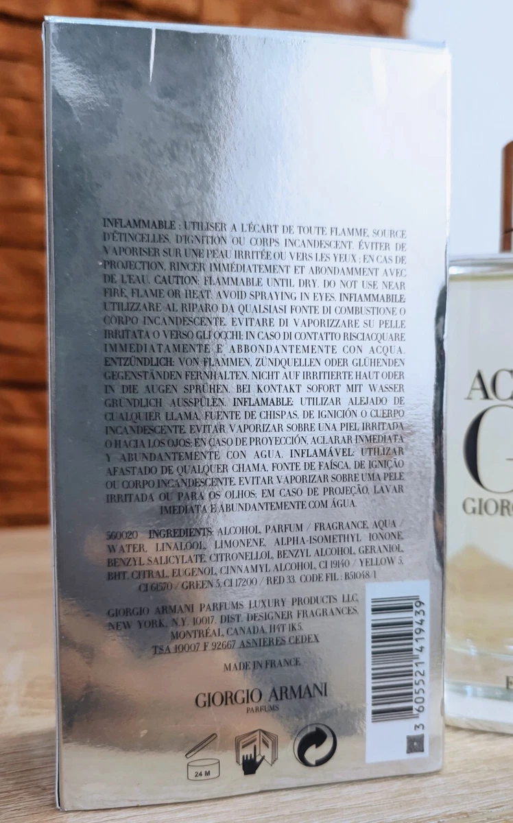 Acqua Di Gio Essenza By Giorgio Armani 180ml 6.08 fl oz NIB NO