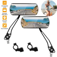 Pair 360°Rotate Bike Bicycle Cycling Rear View Mirror Handlebar Safety Rearview