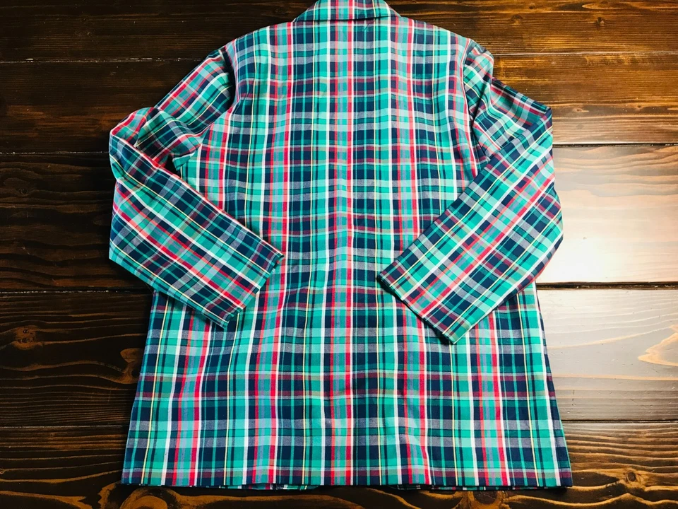 Blazer Alfred Dunner, Mujer Talla 10, Verde Azul Marino, Cuadros, Abrigo, Vintage Foto 2 de 4