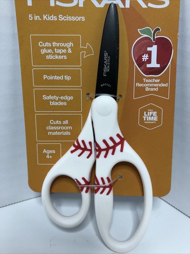 Fiskars Kids Scissors 5-Inch Baseball Theme Ages 4+ - Picture 2 of 3