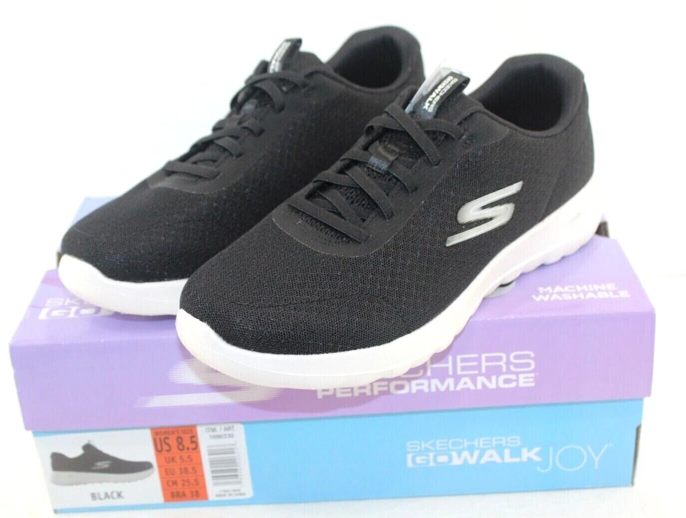 SKECHERS GoWalk Joy women slip on athletic shoe sizes 8.5 & 9 M black fabric NEW