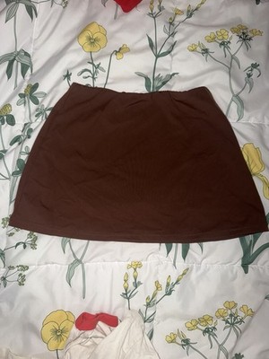 Free Haven Women s Brown Built-In Shorts Skort Mini Skirt Size Small Stretch
