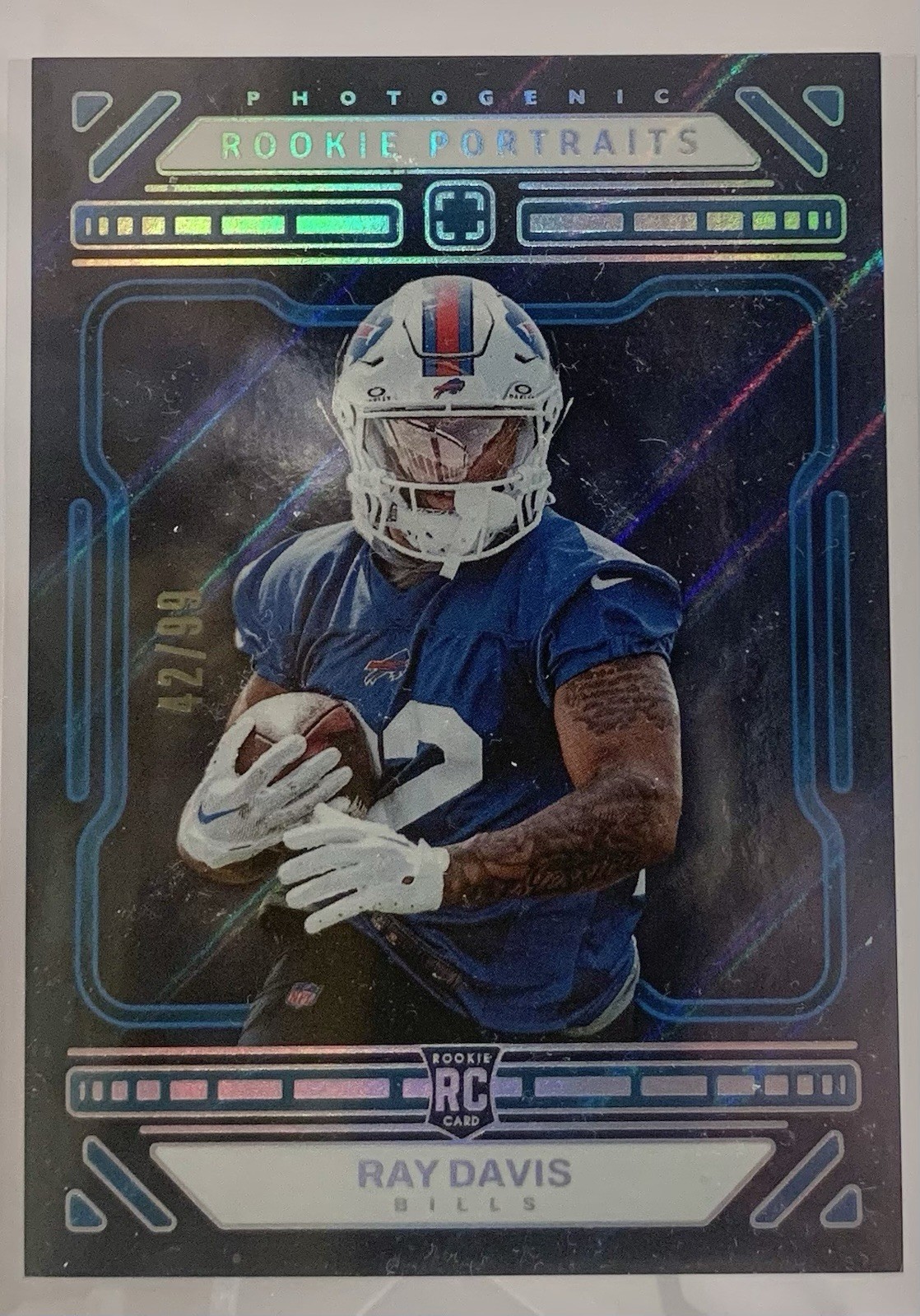 Ray Davis 2024 Panini Photogenic #186 RC Rookie Portrait Blue /99