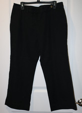 Capri Pants Capris Ruby Rd. Petite 16P Black Cotton Stretch Crop Button Zip
