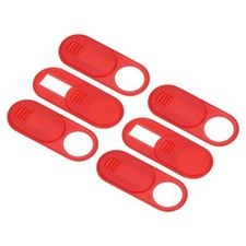 6Pcs 1.1" x 0.43" Computer Camera Cover Slide Thin Camera Blocker, Red