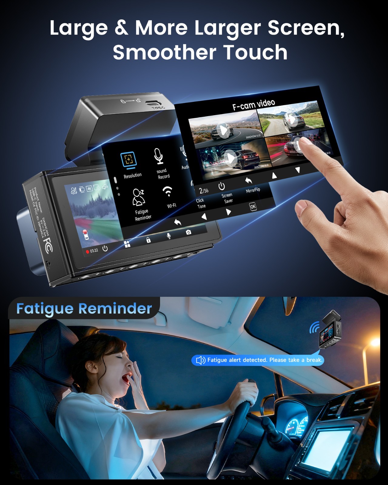 HD 4K,2K  Car Dash Cam Video Recorder Camera DVR GPS 5G WIFI APP  Dashcam +128GB