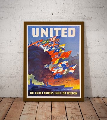Poster-Plakat United Flags The United Nations Fight for Freedom