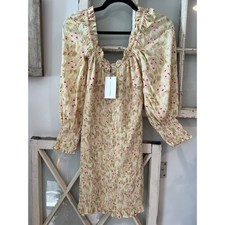NWT Faithfull The Brand size 4 long sleeve floral mini dress