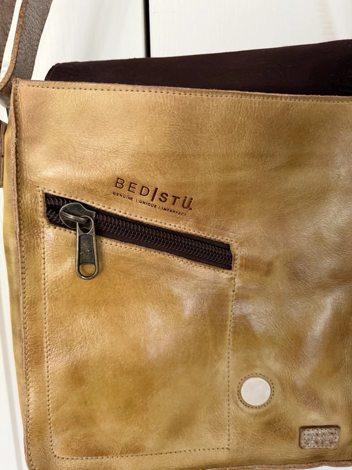 Bedstu кожи через плечо Дамская сумка искусственно состаренный сплетенный наплечная сумка - Изображение 3 из 4