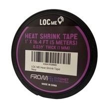 Black Heat Shrink Tape, 1" Width 16.5ft, Wire Loom, Pipes, Splice, Protector