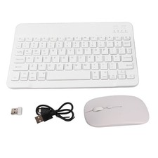 . White Keyboard And Mouse Combo For Tablet Ultra Slim Portable Wireless