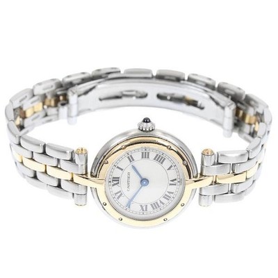Cartier Panther SM Round 84084241 24mm SS Beige Dial Quartz Watch #C6638