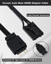 4 Pin RGB Adapter for Corsair Commander Core and iCUE Commander CORE XT, 1 to...