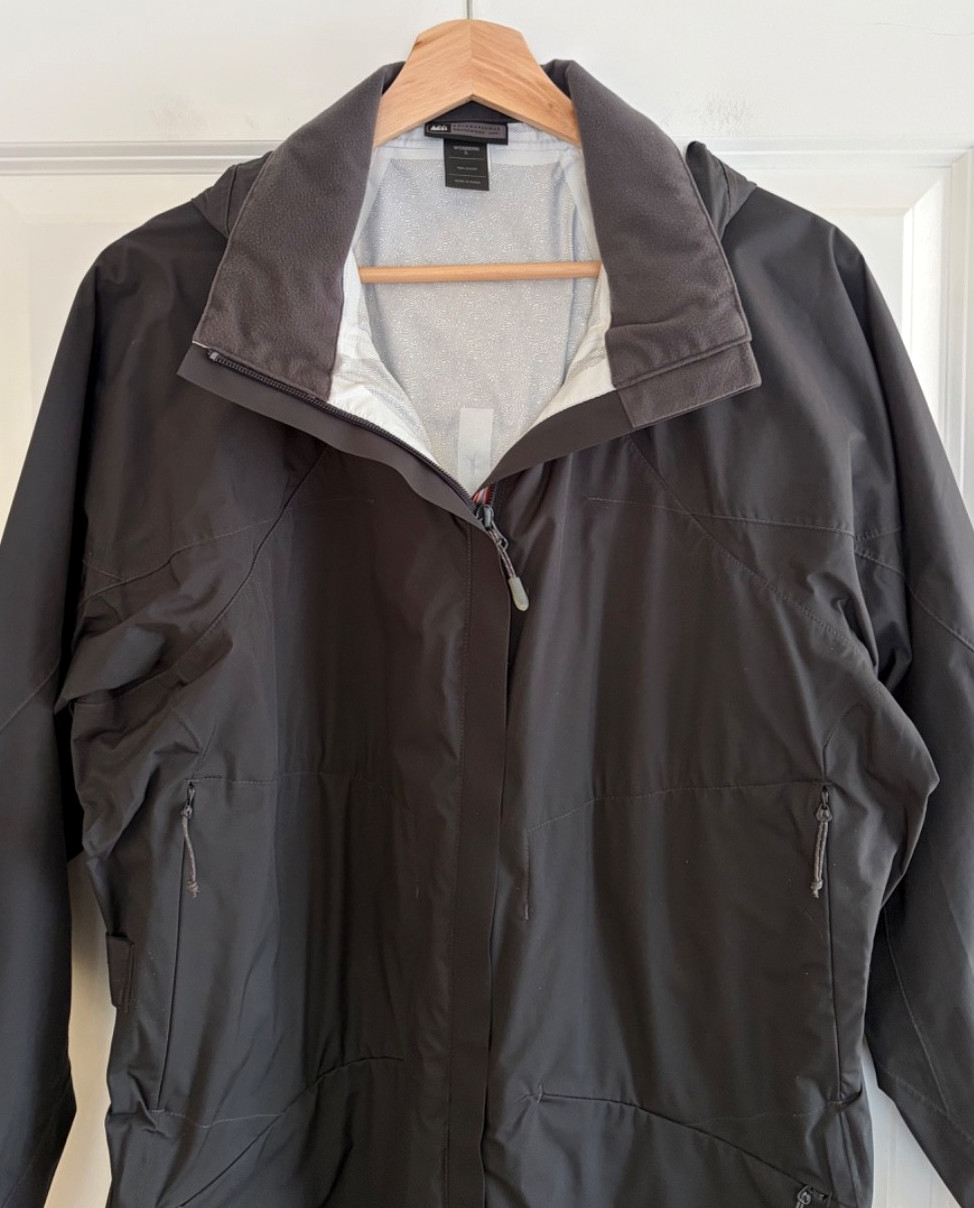 REI E1 Elements Nylon RainCoat Jacket Trench L Bl… - image 2