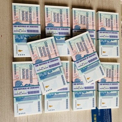 100PCS Full Bundle Zimbabwe 100 Trillion Dollar Banknote AA Collectible UNC Note