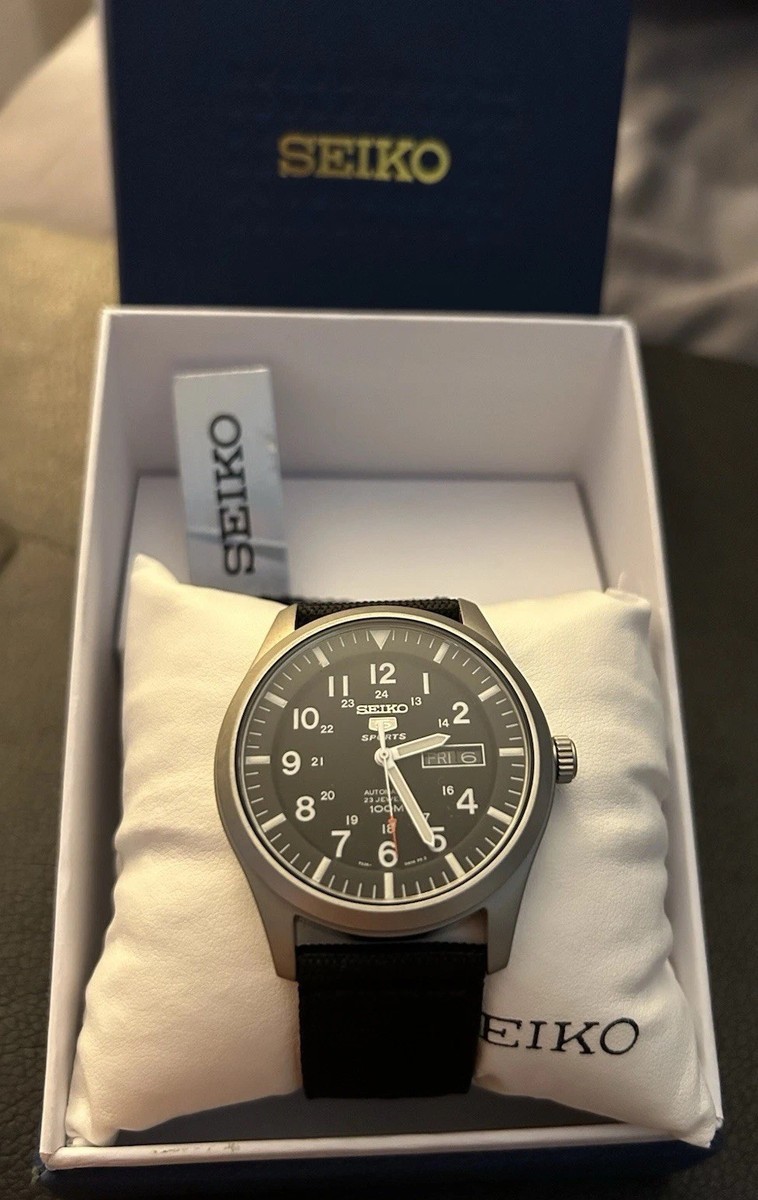 Seiko 5 Sports Men's Black Watch - SNZG15 for sale online | eBay