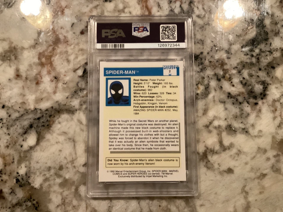 Spider-Man 1990 Marvel Universe #2 PSA 10 GEM MINT. Lowest PSA 10 On eBay! - Image 3 of 3