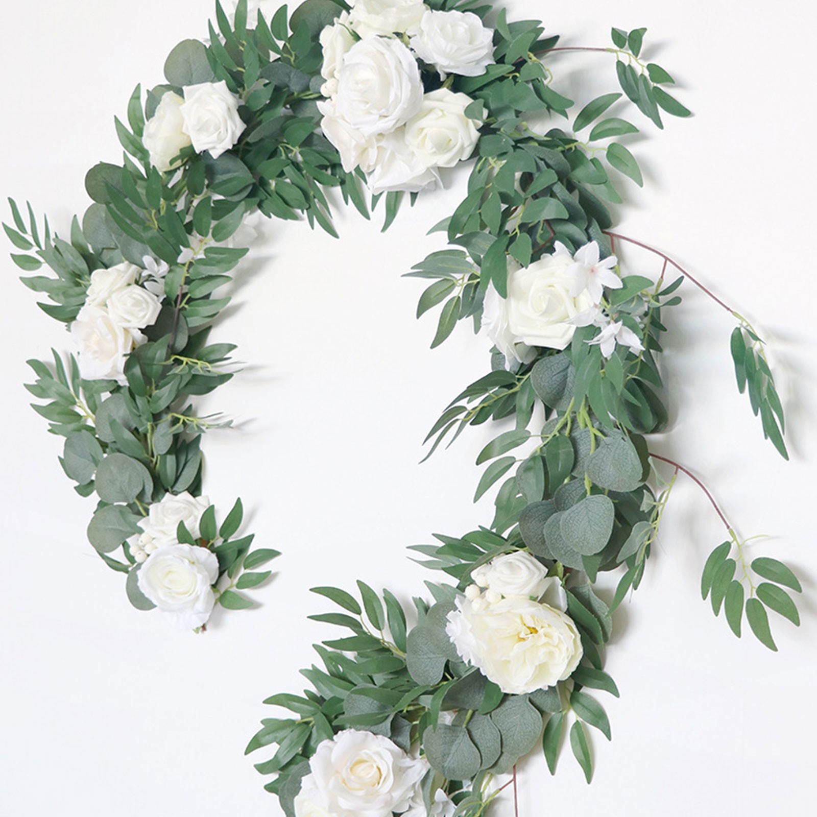 Artificial Rose Vine 70.9 Inch Hanging Fake Floral Garland For Wedding Party Tab