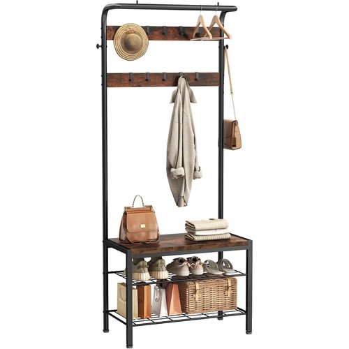 Flurbaum mit Schuhbank und Garderobe Eingangsbank mit Schuhablage & Haken - Bild 11 von 28