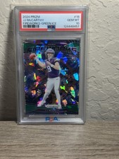 JJ McCarthy RC 2024 Prizm Fireworks Green Ice Card #18 PSA 10 Gem Mint