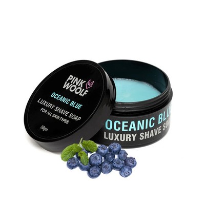 Pink Woolf Oceanic Blue Luxus Rasierseife alle Hauttypen 50 g