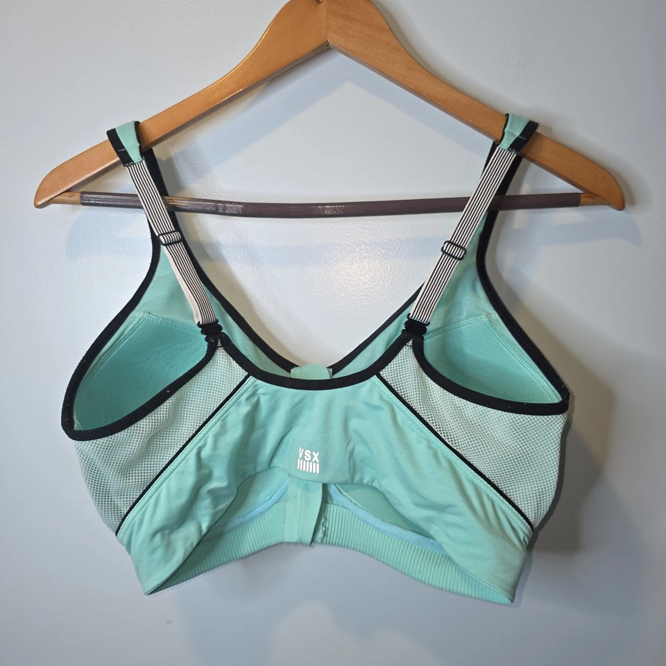 VSX Sport Mint zippered front underwire sports bra Women's 36D - Image 2 of 4