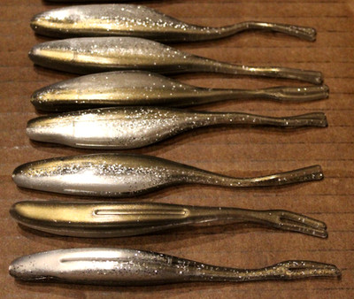 5'' Twitch Minnow Super Fluke Style Shad 50 pack bulk bass Worm