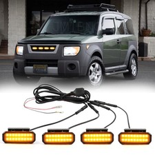 For Honda Element Smoked Raptor Style Amber Led Front Grille Grill Light Kits