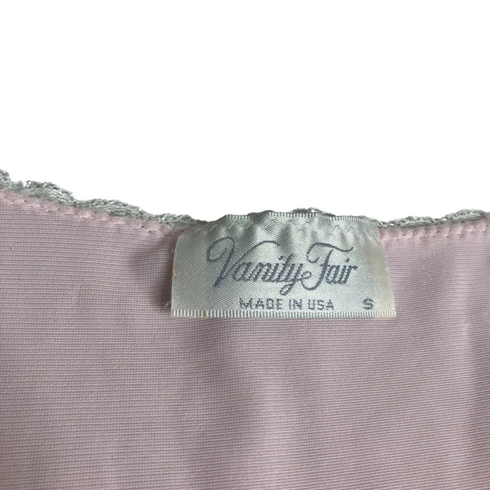 Maxi Vestido Vintage Vanity Fair S Rosa Floral Bordado Encaje Bordado Manga Volantes Foto 3 de 4