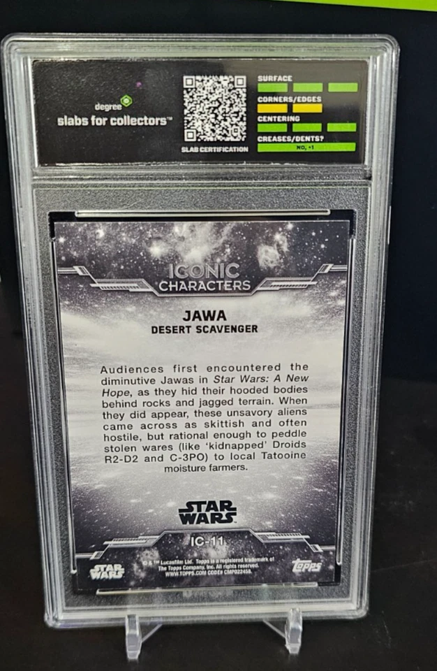 2018 Topps Star Wars Black & White A New Hope Jawa conic Characters DEGREE 9 - Image 2 of 3