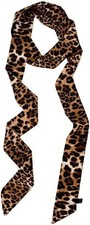 Long Thin Skinny Scarf Satin Neckerchief Ribbon Tie Waist Belt for Women Leopard