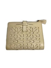 GENTEN Cutwork Bifold Wallet Leather CRM Women's