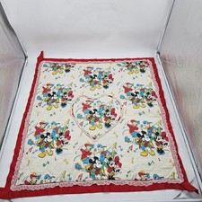 Vintage Disney Character Baby Blanket Quilt Mickey Minnie Donald Daisy