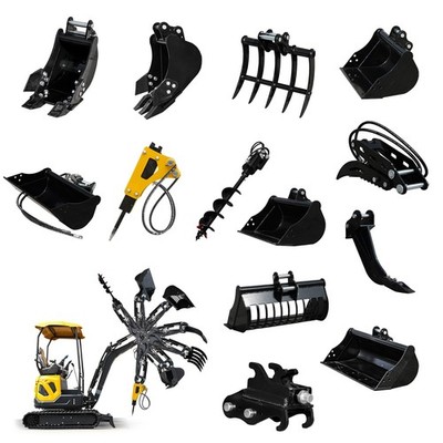 US STOCK 0.6 Ton Excavator Mini Gas Powered Digger EPA Certified w/ Attachments