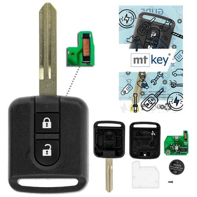 2 Tasten FSK Funk Schlüssel 434MHZ für NISSAN QASHQAI 09-12 NAVARA D40M 05-15