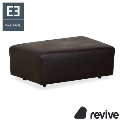 Ewald Schillig Pouf En Cuir Marron - Photo 1/4