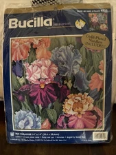Bucilla Iris Paradise Needlepoint Kit 14" X 14" #4725 Barbara Baatz Unused READ