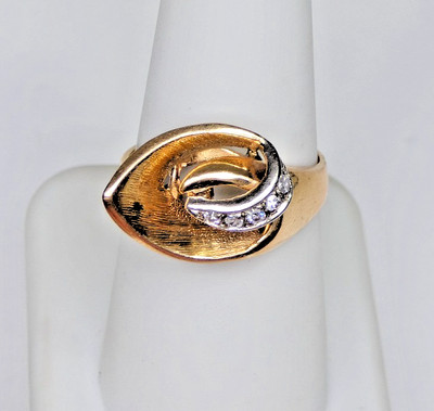 Groovy Vintage Atomform Diamant & 18k Gold Ring