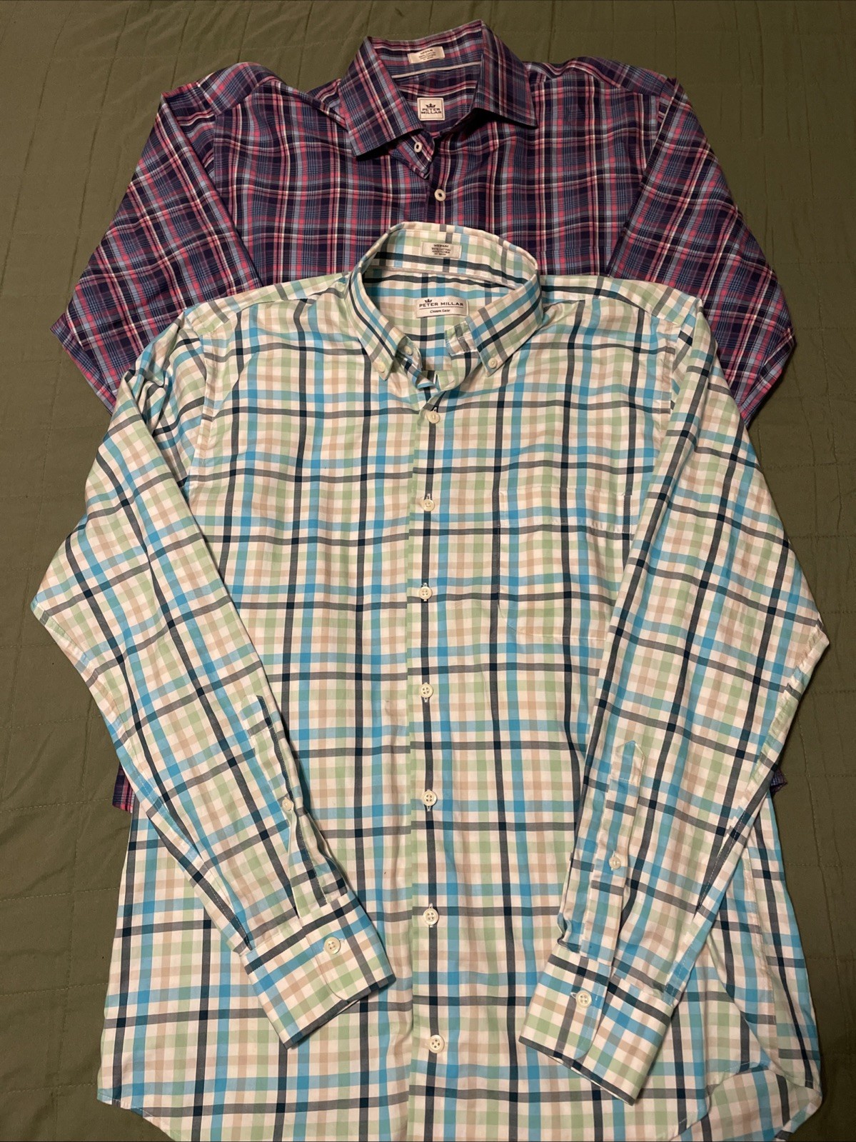 Peter Millar (2)  Medium Plaid Button Down Long S… - image 1