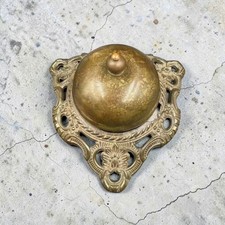 Sonnette de comptoir ancienne laiton décor ajouré Vintage 1900