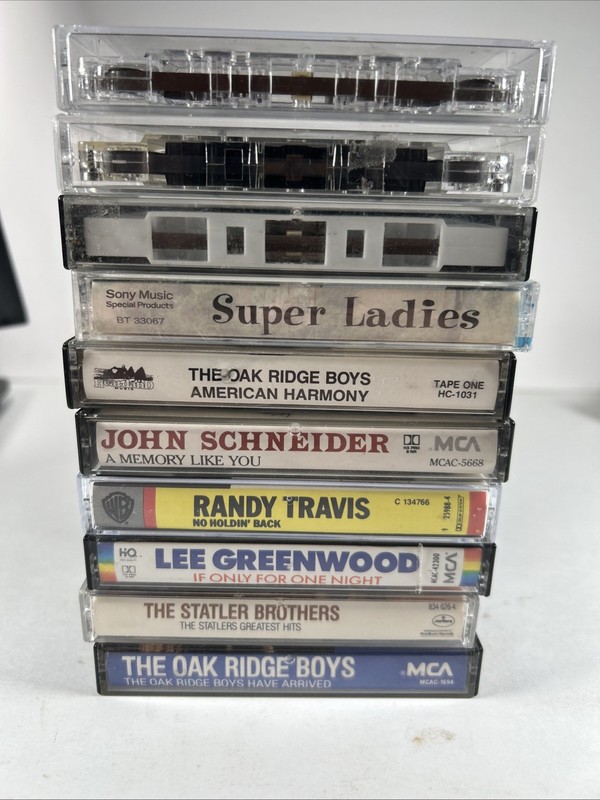 10-80's-90's Vintage Country Cassettes-Randy Travis, Oak Ridge Boys, W. Nelson++