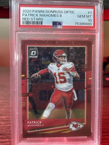 2020 Donruss Optic Patrick Mahomes II #1 Red Stars Prizm SSP PSA 10 low pop