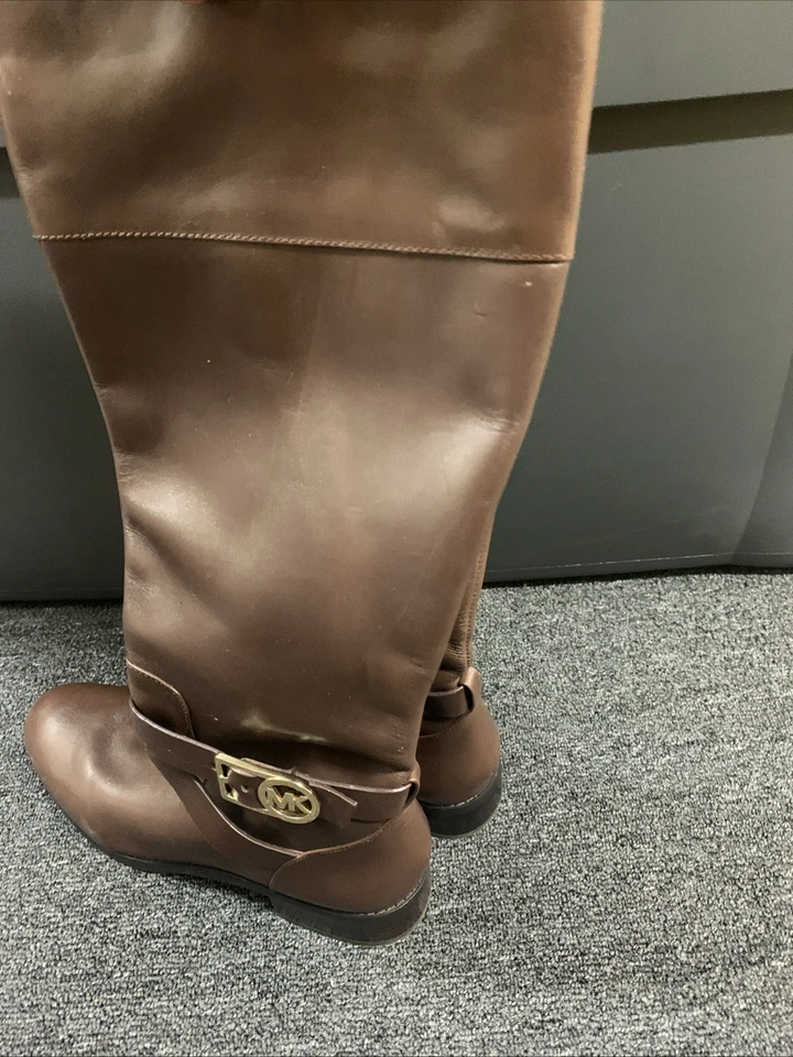 Botas de montar Michael Kors de cuero marrón para mujer talla 8 M Foto 3 de 4
