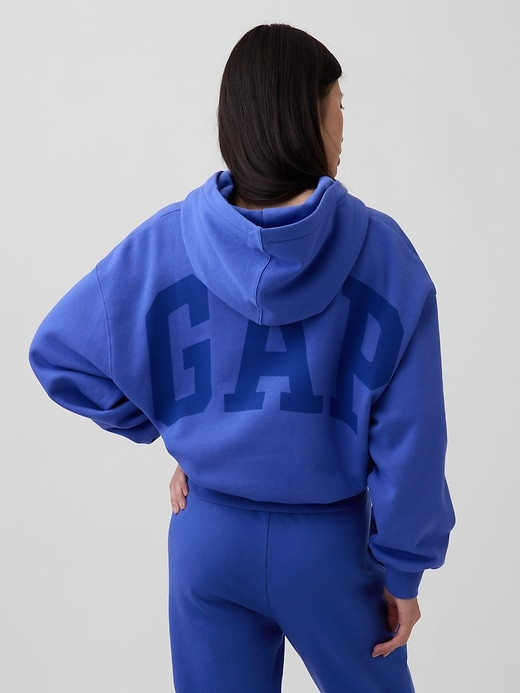Gap. VintageSoft Oversized Crop Logo Hoodie thumbnail 17