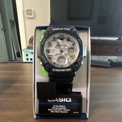 NEW Casio AEQ-120W-7AVCF World Time Analog Digital 100M Watch NIB